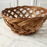 Small vintage rattan basket from the 60s and 70s