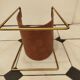 Vintage leather and brass magazine rack – Modernist design 1960s/70s