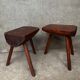 Pair of Mobichalet-type brutalist stools