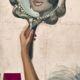 Painted canvas The lady in the mirror