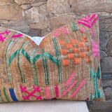 Handmade cushion cover in Berber wool: Moroccan Kilim cushion