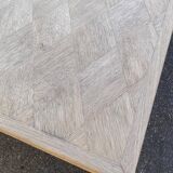 Renovated 19th-century Breton farmhouse dining table, extendable, in oak, 200-290 cm.