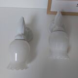 Opaline porcelain wall lights