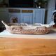 Braided basket in natural fiber, free form, vintage