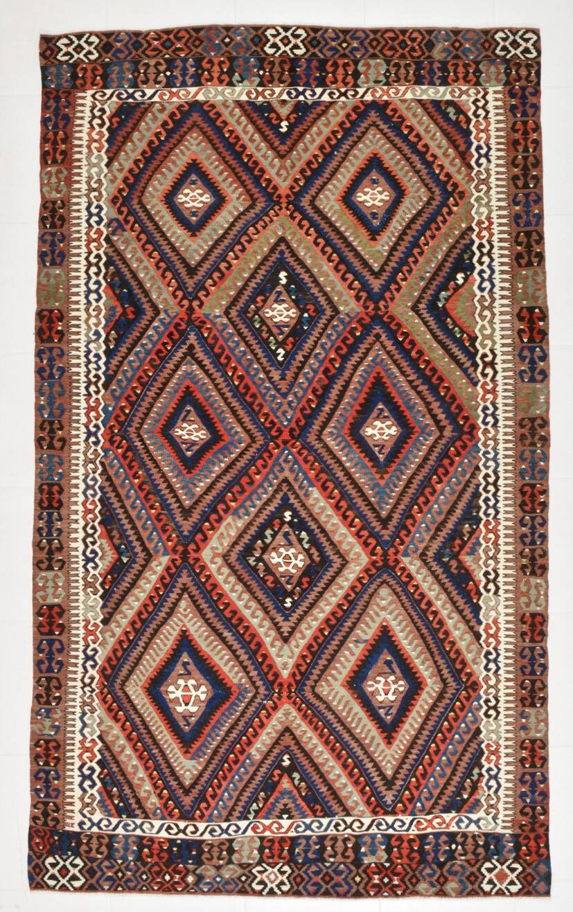 Mid Century Modern Turkish Kilim Rug, 157x265 Cm