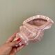 Vintage shell pot cover in pink pearly ceramic