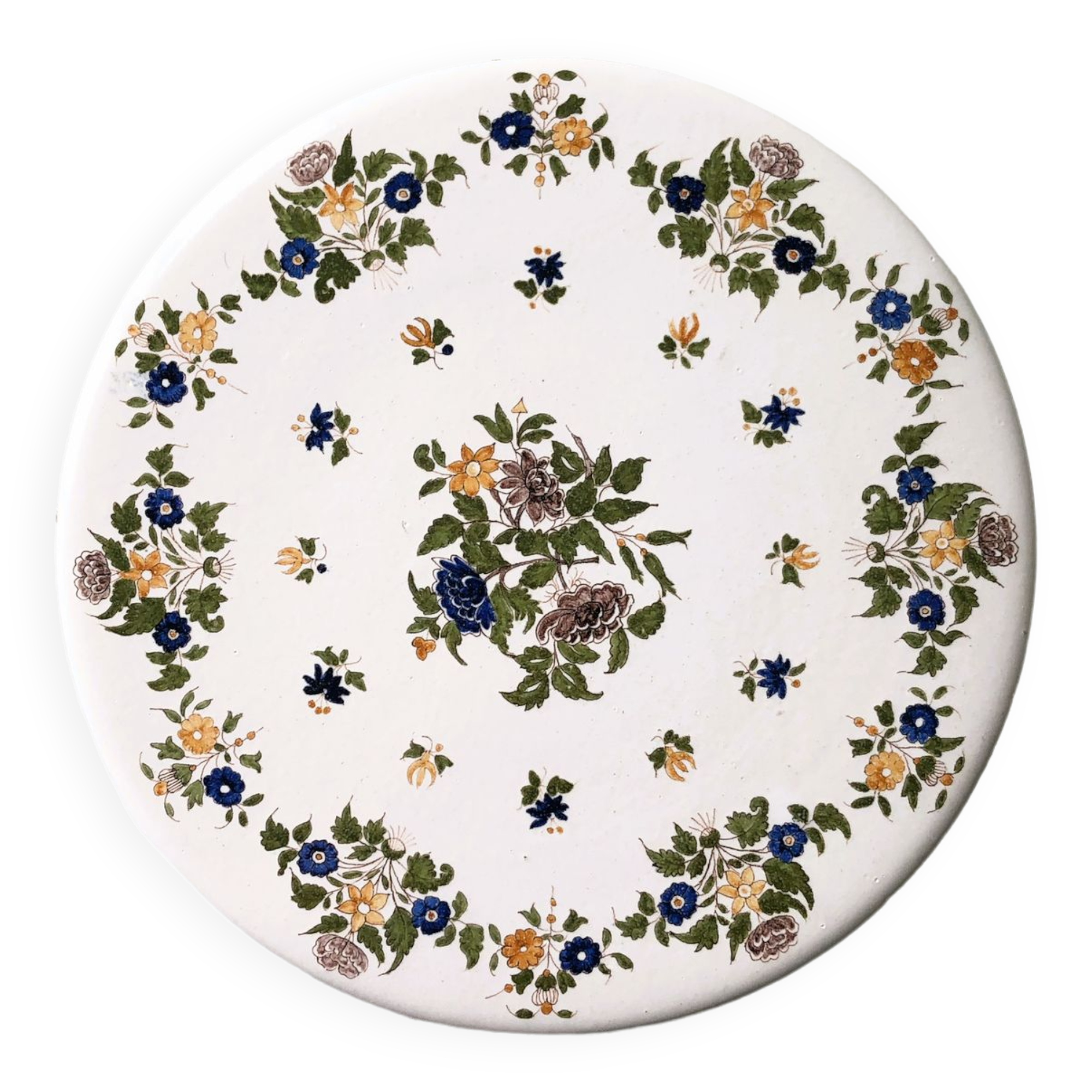 Presentation dish, ceramic pie dish with floral motifs. Very good retro vintage condition