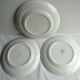 3 flat plates vintage art deco style, green checkered, Moulins des Loups