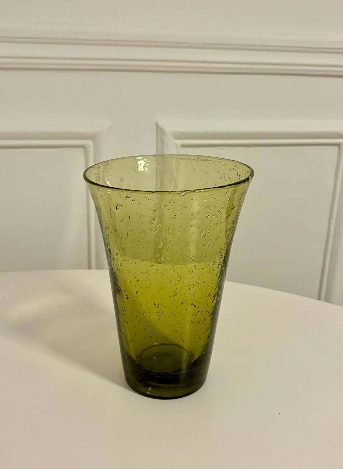 Biot bubble glass vase, green, 1970