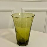 Vase en verre bulle de Biot, Vert, 1970