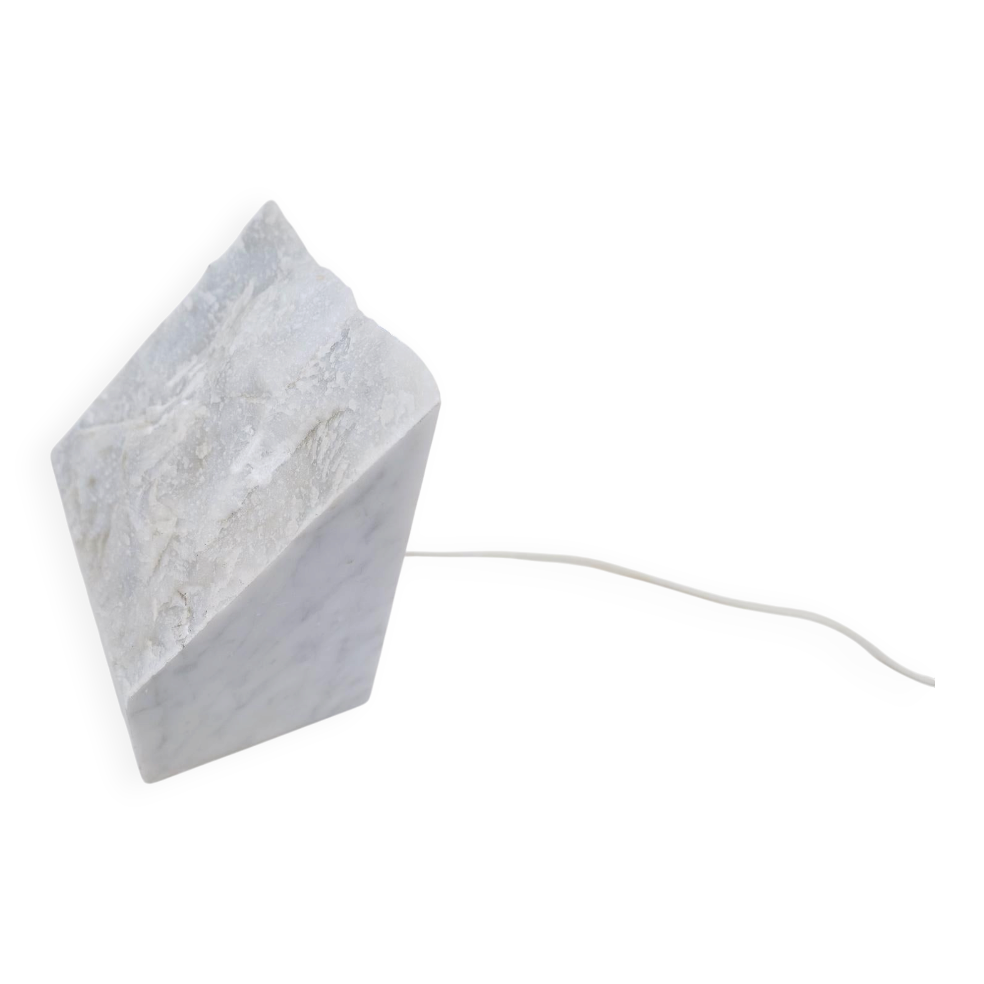 Pair of Bergboms marble and steel floor lamps from the mid-century, 1970s, Sweden.