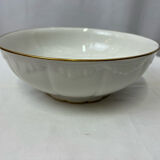 White and golden salad bowl