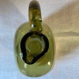 Green blown glass carafe