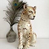 Vintage Italian Ceramic Leopard Statue