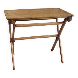 Table pliante vintage en bois massif - années 50/60