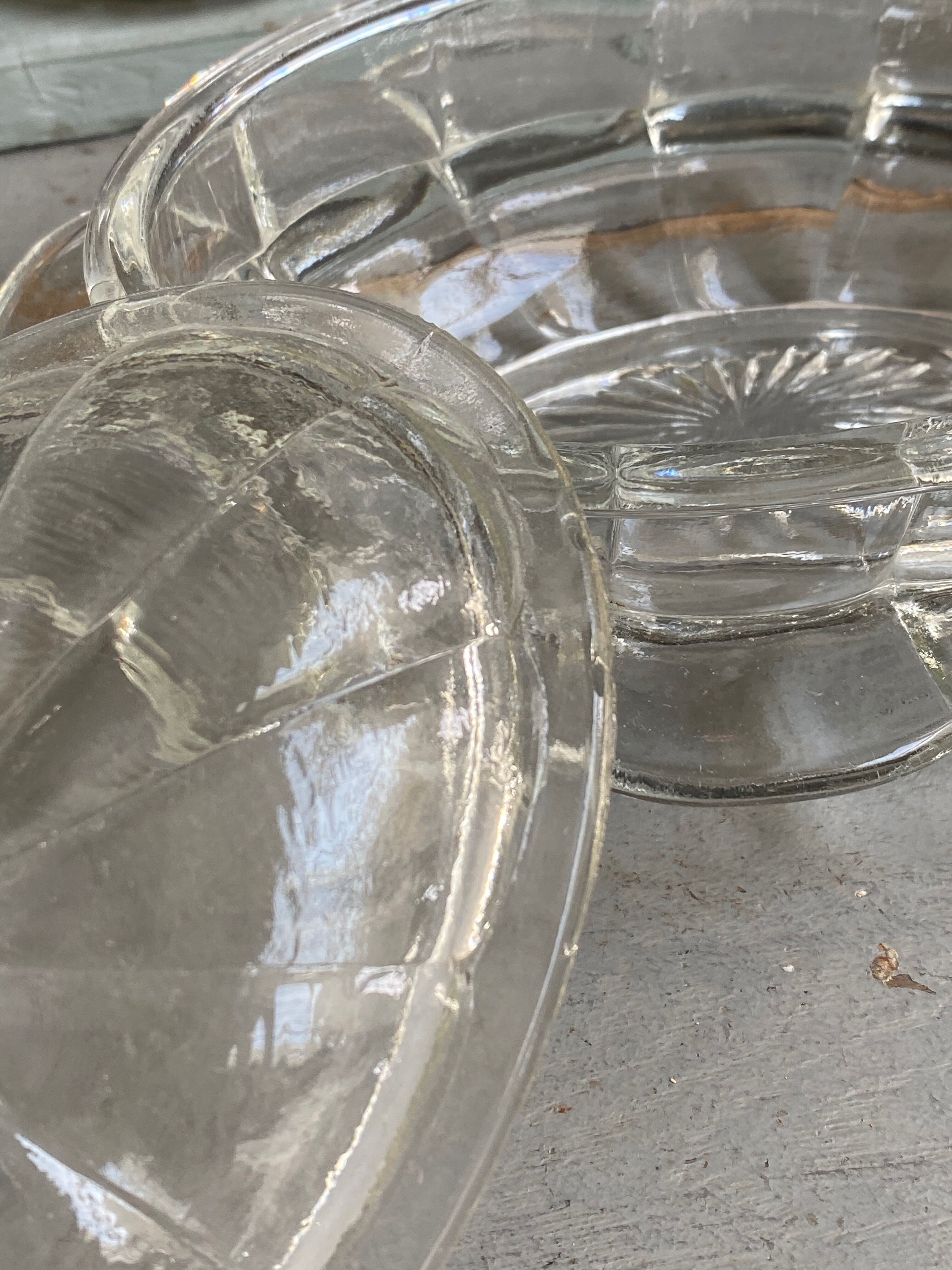 Vintage glass butter tray