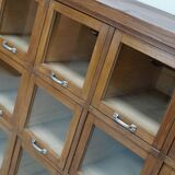 Vintage Large German Beech Haberdashery Shop Cabinet / Vitrine, 1950s