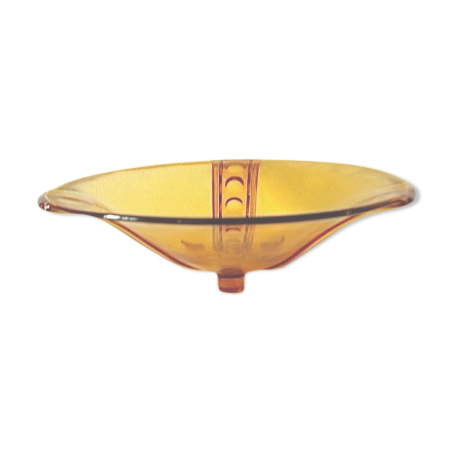 Large serving dish or amber-coloured compotier