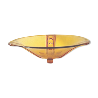 Large serving dish or amber-coloured compotier