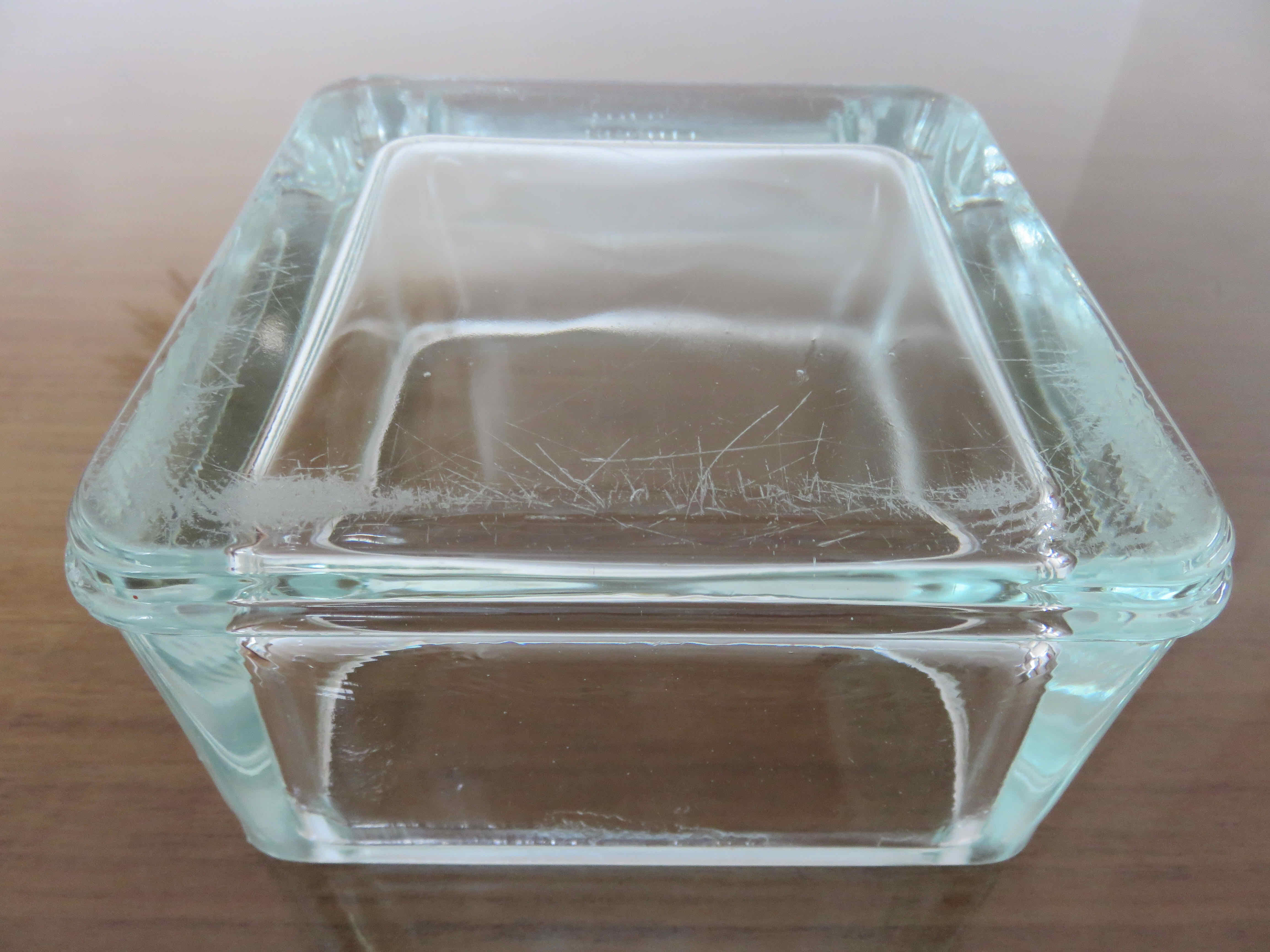 Glass pavé ashtray signed "lumax annealed" 40s 50s