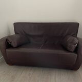 Canapé Cinna cuir chocolat 2 places