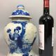 Chinese porcelain blue/white crackle jar 19th century? Court lady