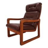 EMC teak leather armchair, 1960