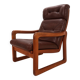 Fauteuil en cuir teck EMC, 1960