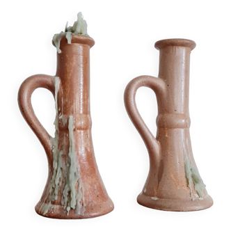 Old sandstone candlesticks