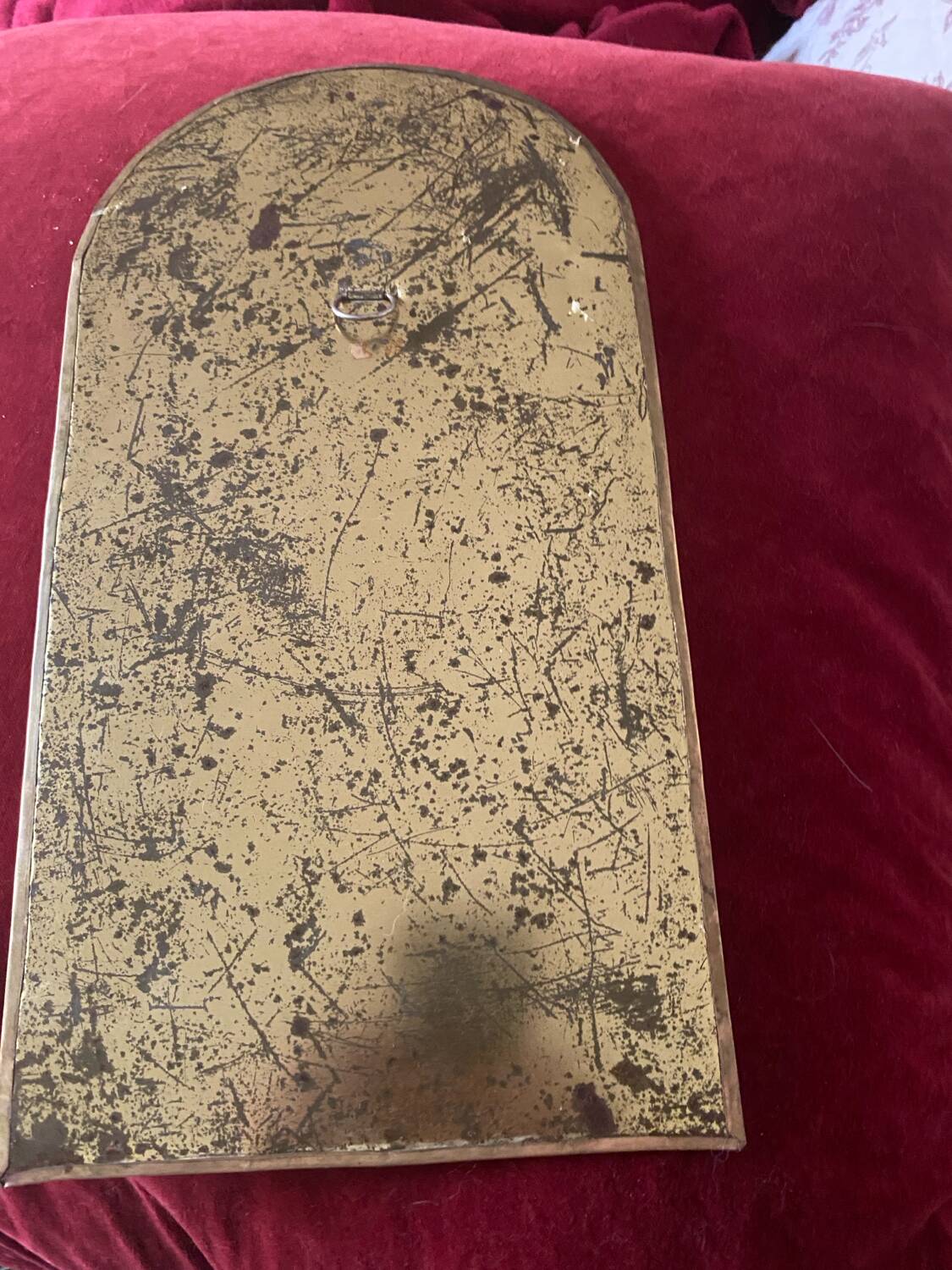 Ethnic brass mirror crafted in the 1980s.