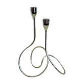 Holder chrome metal candlestick