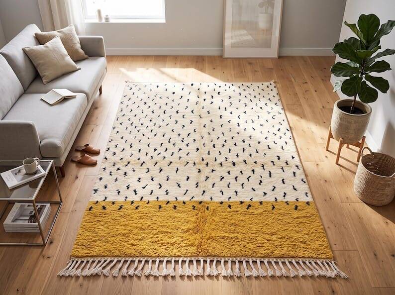 Berber wool rug with beautiful traditional colour 2/3 m