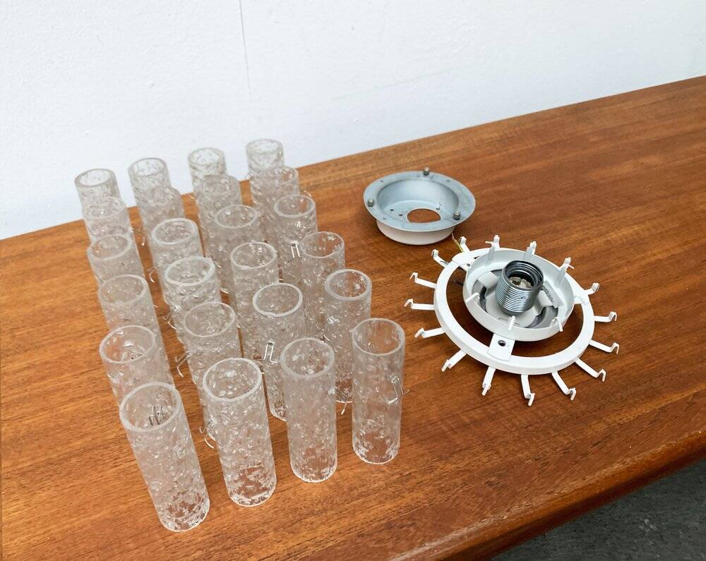 Lampe Plafonnier en Verre Allemande du Milieu du Siècle par Doria Leuchten, années 1960