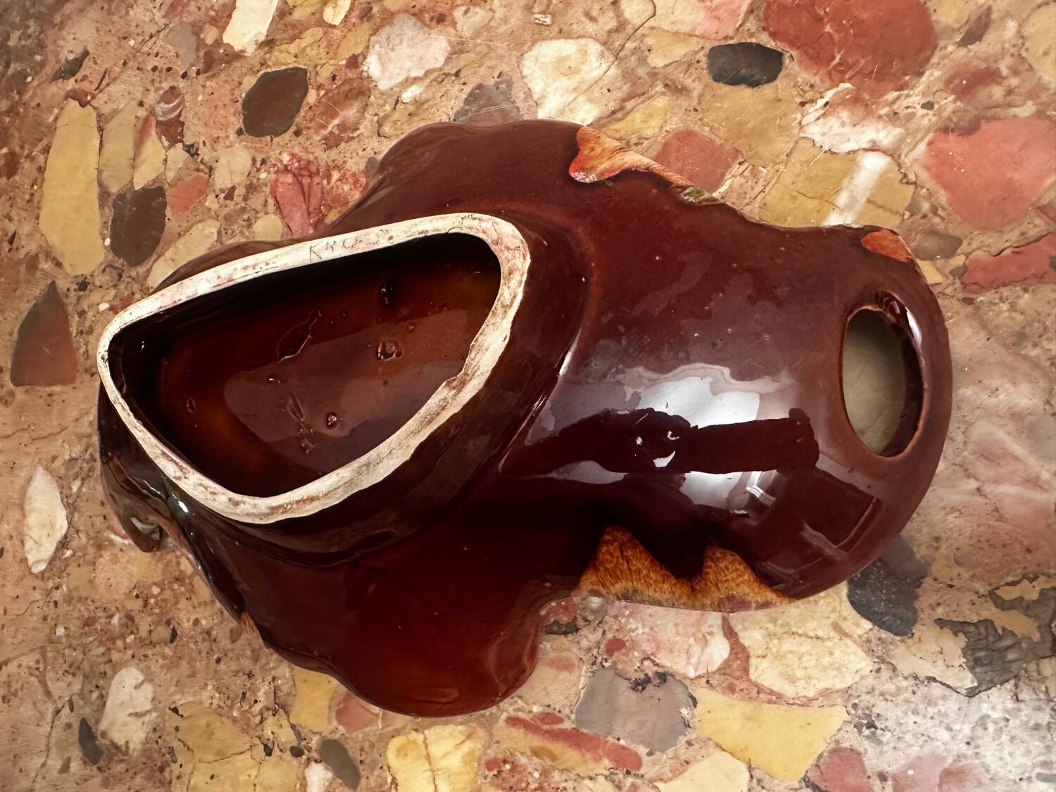 Vintage ceramic bowl / pocket bowl attributed to Vallauris.