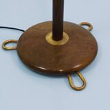 Lampadaire réglable en noyer et laiton des années 1940, Rupert Nikoll Vienne, Autriche, années 1950