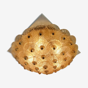 Plafonnier disques en verre de Murano gold  modèle medium