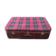 Vintage suitcase covered with scottish fabrics