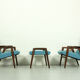 Ensemble de 2 fauteuils avec pouf assorti par Yngve Ekström pour Pastoe, années 1960