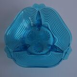 Rare Art Deco Glass Josef Inwald With Fish Feet Bowl-Gorgeous Rich Blue