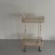 Bar cart or service table in white metal, 1960, France