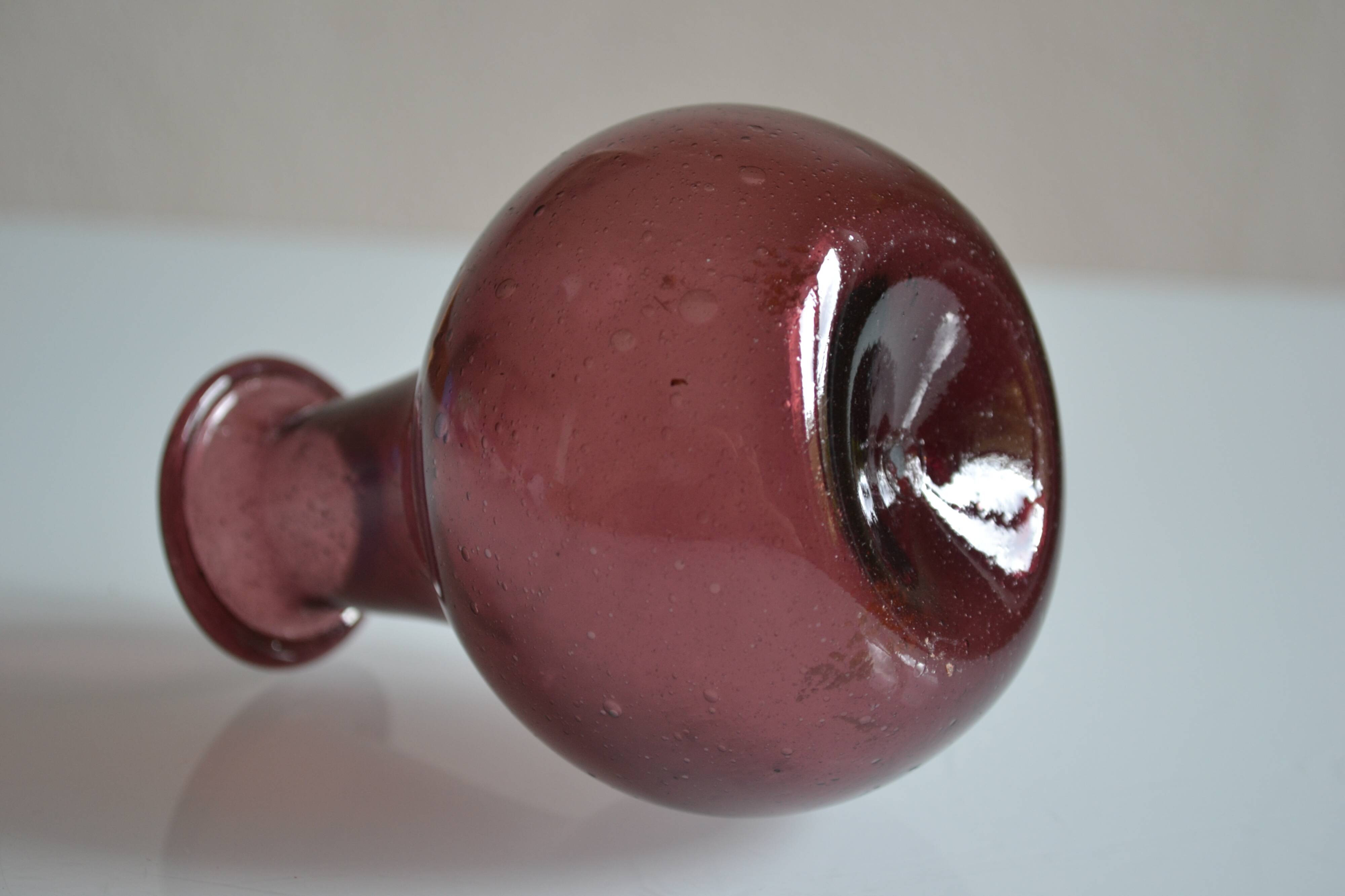 Blown and bubbled glass vase