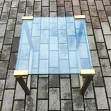 Coffee Table in Brass and Metal, 1980s