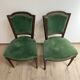 Pair of chair louis xvi period wood green trim