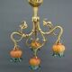 Lustre art nouveau en bronze doré, france, circa 1890