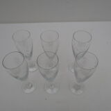 Suite de 6 verres a champagne anciens en cristal