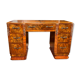 Art deco vintage brocante burr walnut desk carved 1920-1930