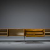 Mid-Century Wall Unit Cabinet and Sideboard in Walunt, 1970s, Set of 2
