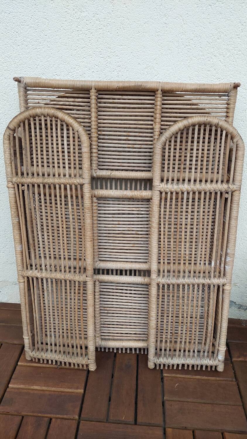 Vintage folding wicker furniture in its original condition