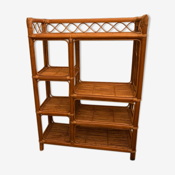 Wicker shelf cabinet