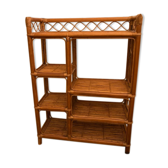 Wicker shelf cabinet